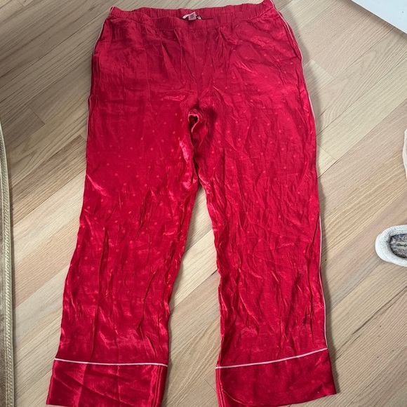 Victoria's Secret Other - Victoria's Secret Red Satin Pajama Pants